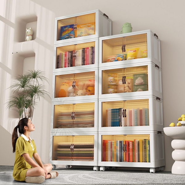 Tủ Nhựa Gấp Gọn Tiện Lợi Có Bánh Xe Di Chuyển 360 Độ, Freeship, 50% Off