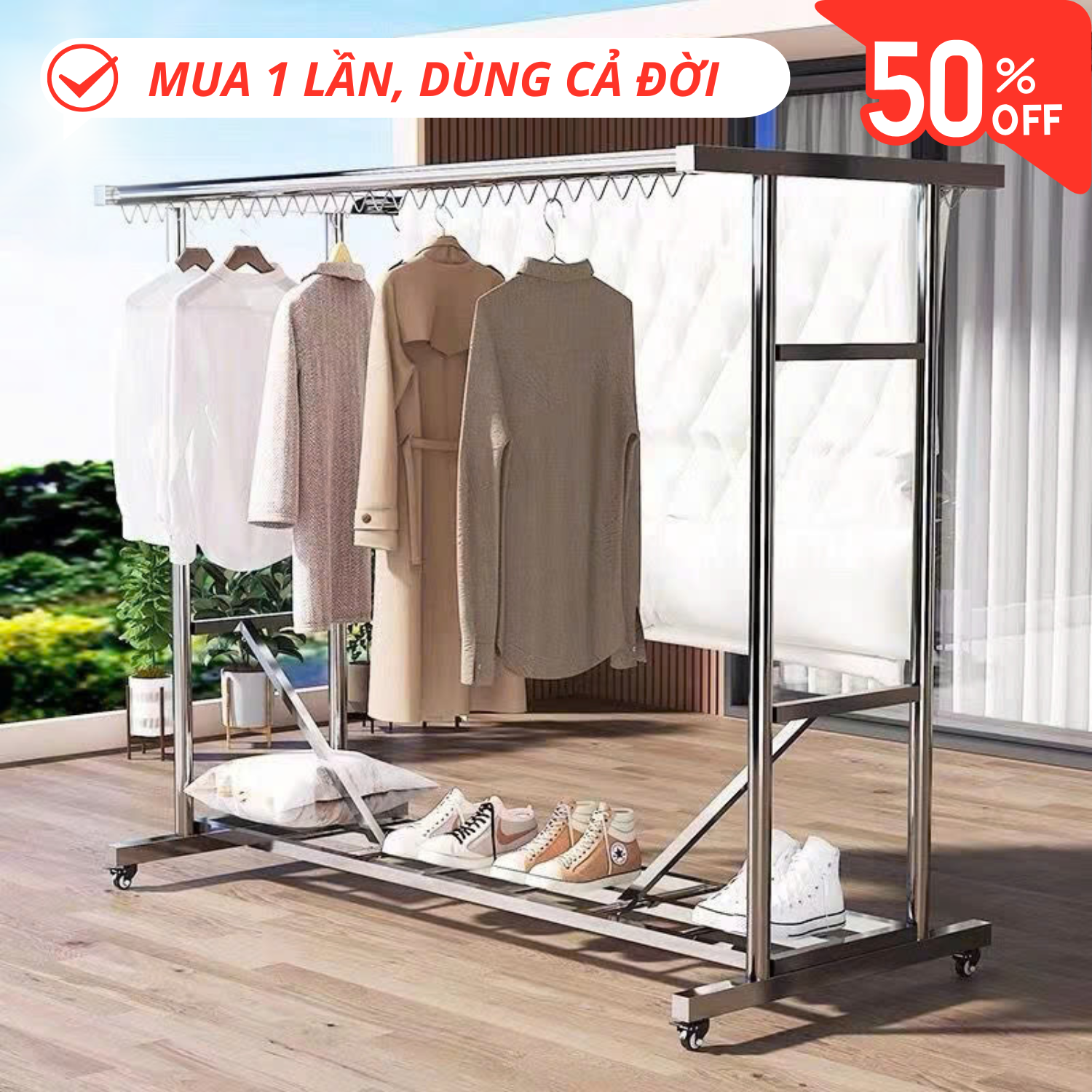 Giá phơi Inox 304 cao cấp Vando