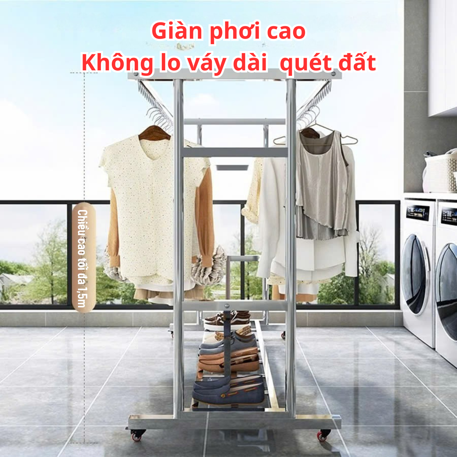 Giá phơi Inox 304 cao cấp Vando