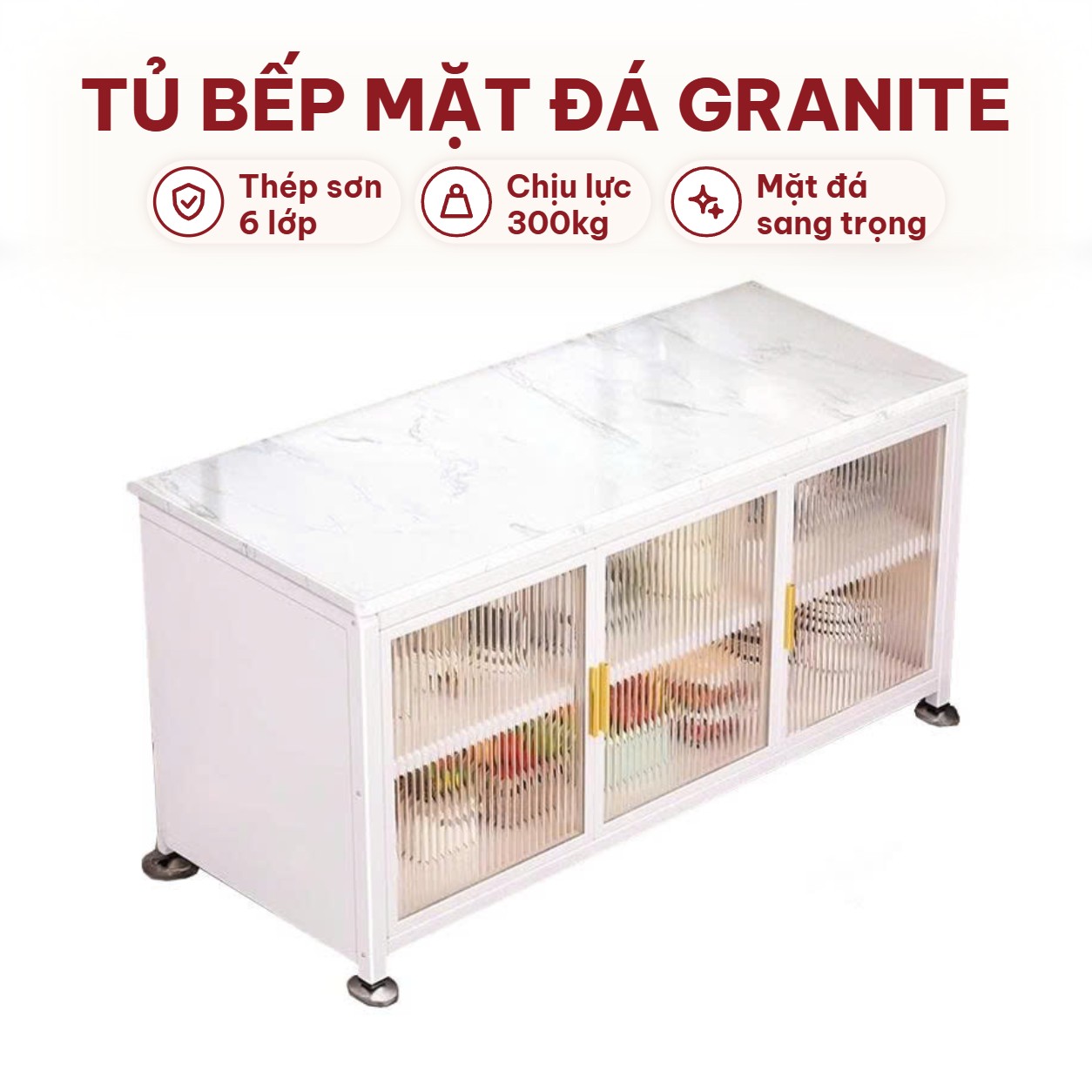 Tủ bếp mặt đá Granite cao cấp