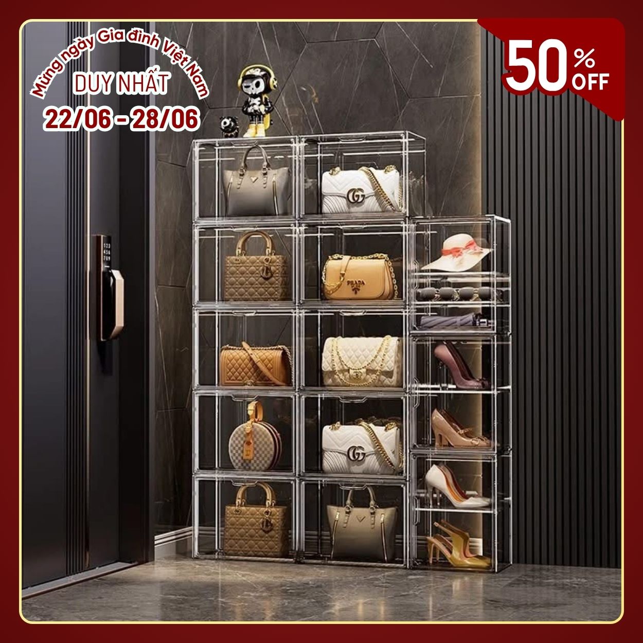 Hộp Để Đồ Trưng Bày Trong Suốt VANDO