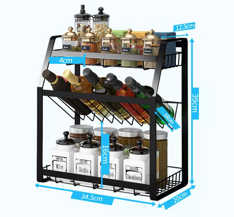 Kệ gia vị đế bằng 3 tầng tháo lắp 6198