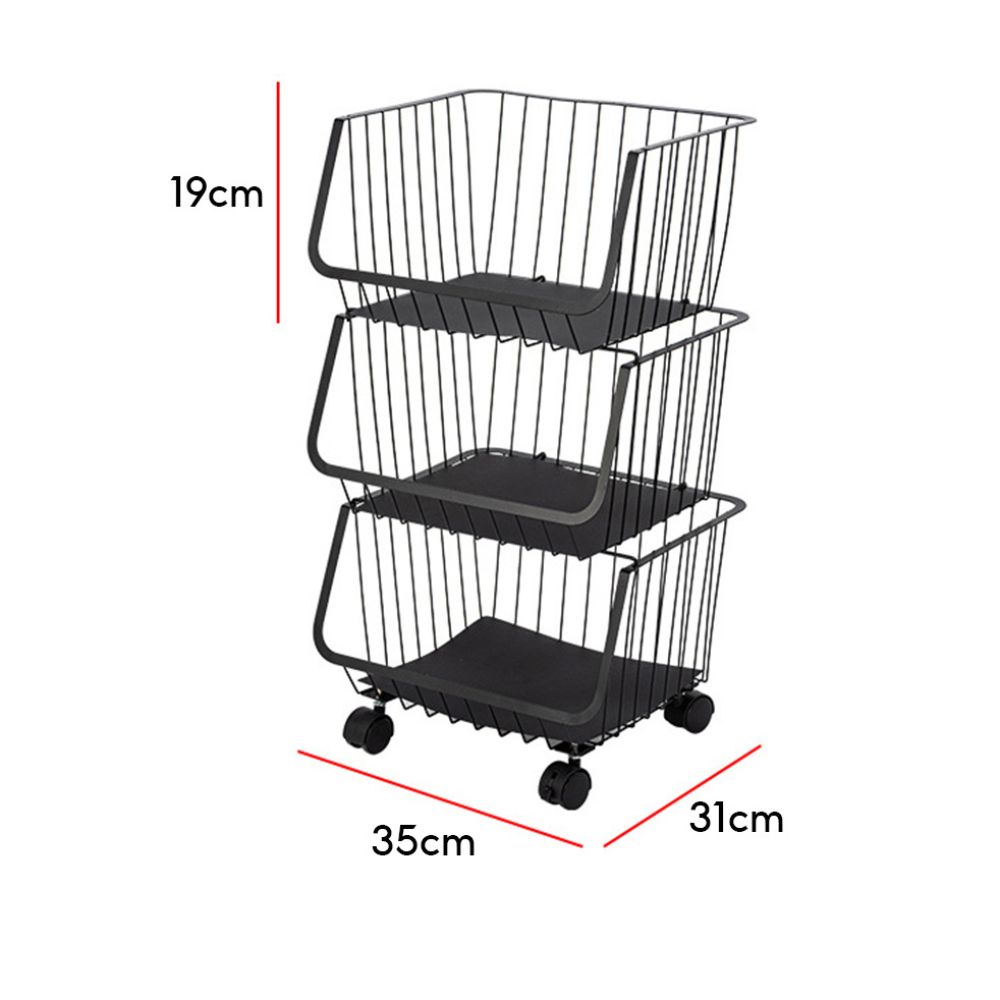 Kệ Giỏ Lưới Đa Năng Có Bánh Xe VANDO 3,4,5 Tầng