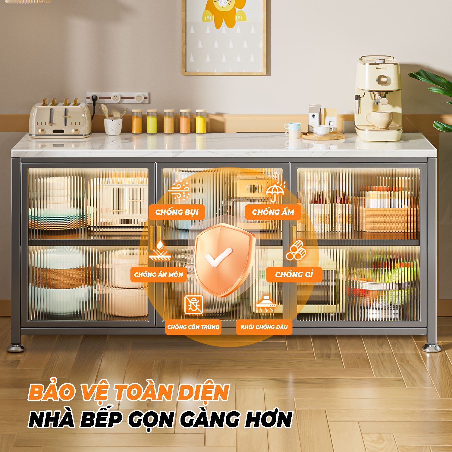 Tủ Bếp Mặt Đá Granite Cao Cấp Vando