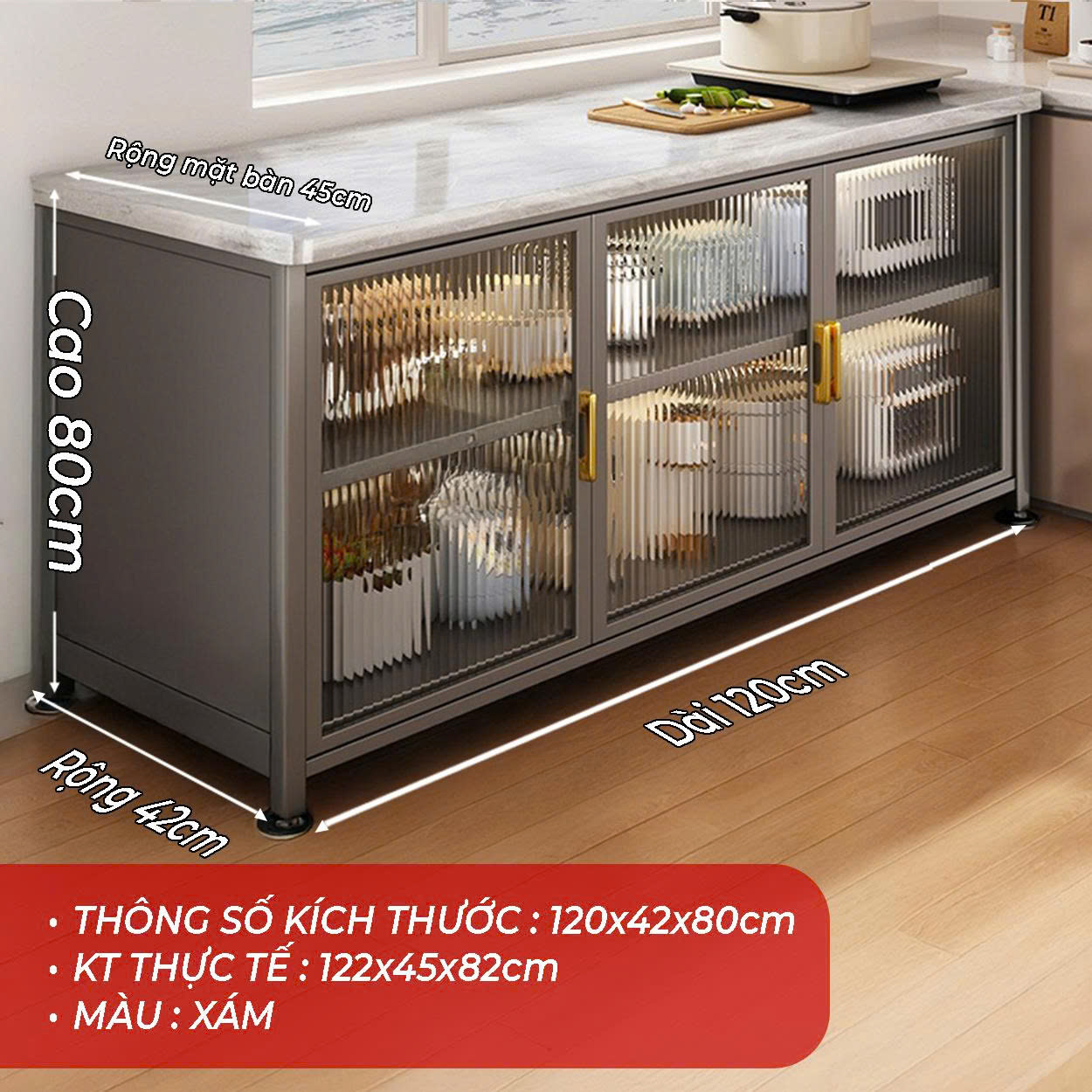 Tủ Bếp Mặt Đá Granite Cao Cấp Vando